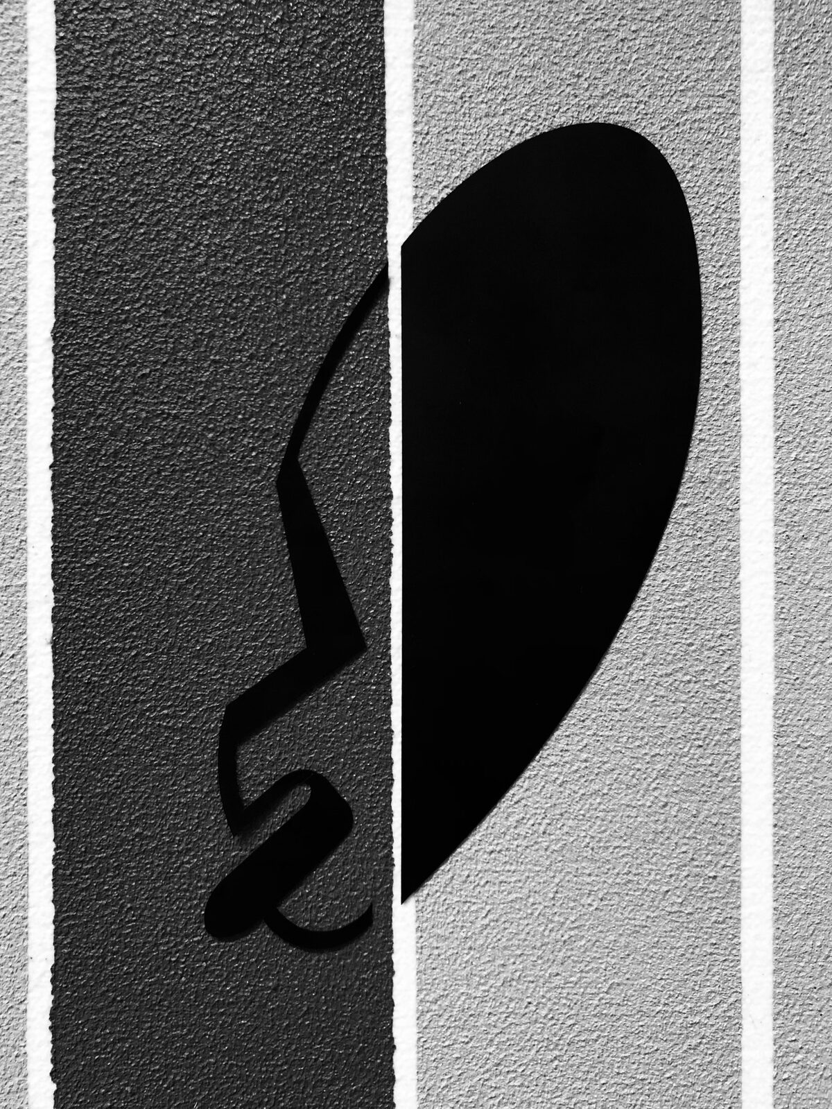 Detail, *Study of the Form*, 2023, collage and oil on canvas