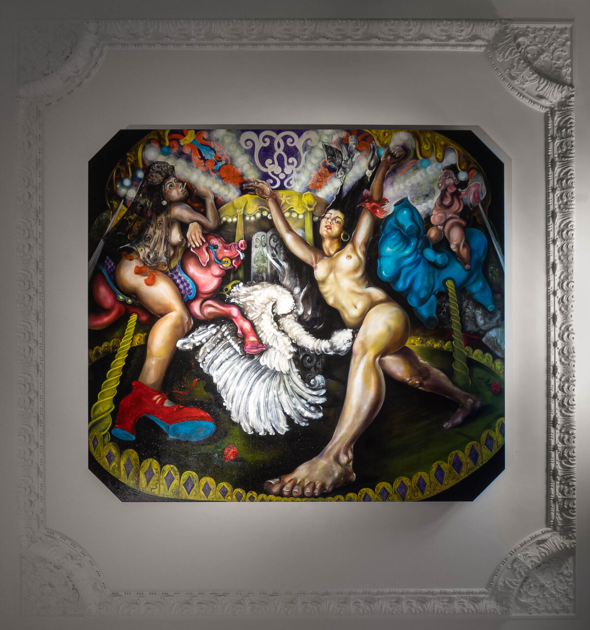 Installation view of *[ACT I L'amour est un oiseau rebel](\artworks\edb845b6-fcac-40e2-977d-d6dbb759b14d)*. *[Carmen](\exhibitions\c31b1064-bcdc-496b-b1bf-37aec15eac63)* at [High Art](\institutions\2a754fc2-2c7e-4cdc-a55f-08dd56884ac1), Paris, Sep 14 — Oct 15, 2023