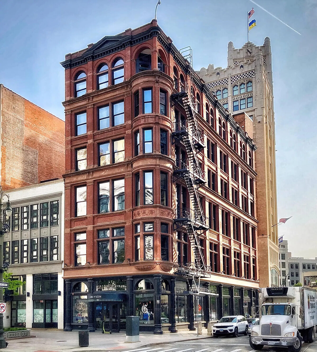 1500 Woodward, the Wright-Kay / Schwankovsky Temple of Music building was my first studio in Detroit. It was built in 1891 by Gordon W. Lloyd. Brass bands used to perform on the balcony in the late 1800's, early 1900's. I shared the top floor with [Micheal McGillis](\people\f95665de-a10b-48a7-a471-4253b08ac2ac) and [Hobey Echlin](\people\2a4d8706-7f04-463e-b079-a0203d822e3b) in the early 90's.