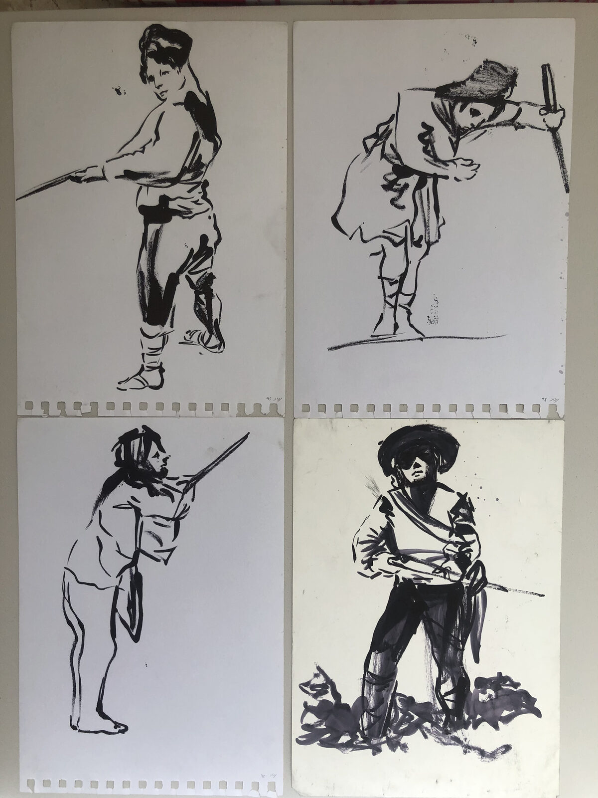 Studies after drawings by [Francisco Goya](\people\1983ab7e-2179-4a74-0105-08dd99640cf3), Tehran, 2013, ink on paper